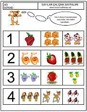 okul öncesi sayılar çizgi çalışmaları